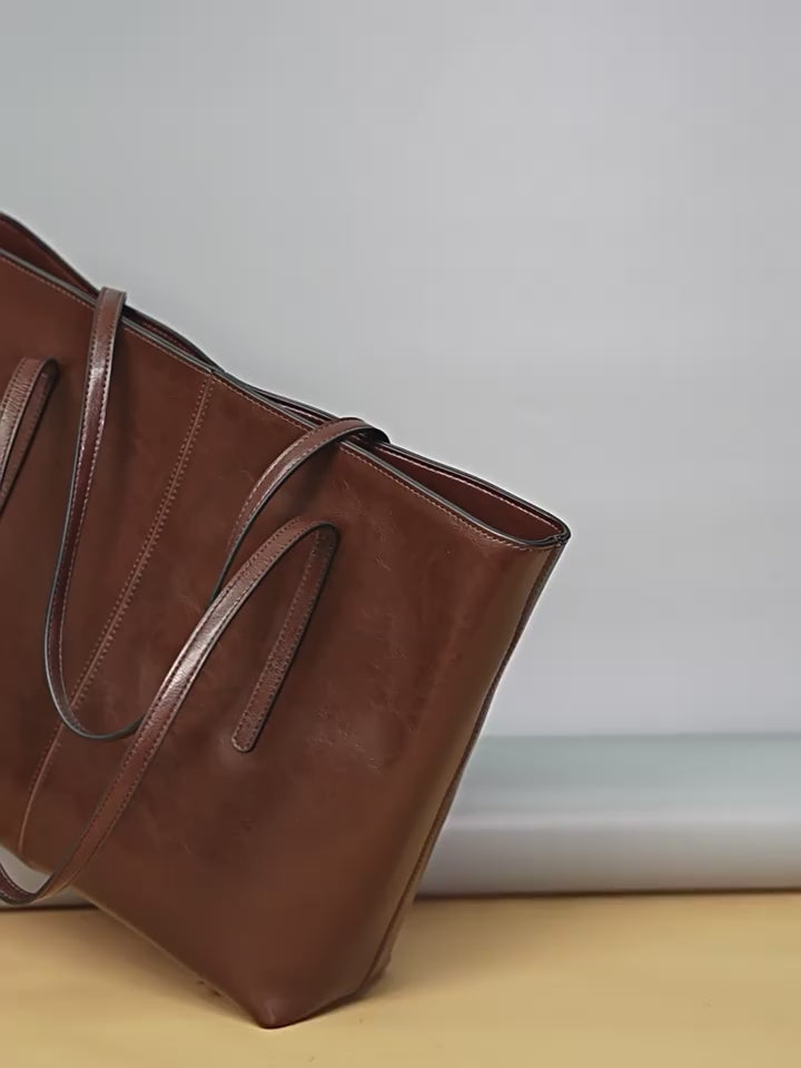 High-End Design Women's 100% Genuine Leather Tote Bag Vigo