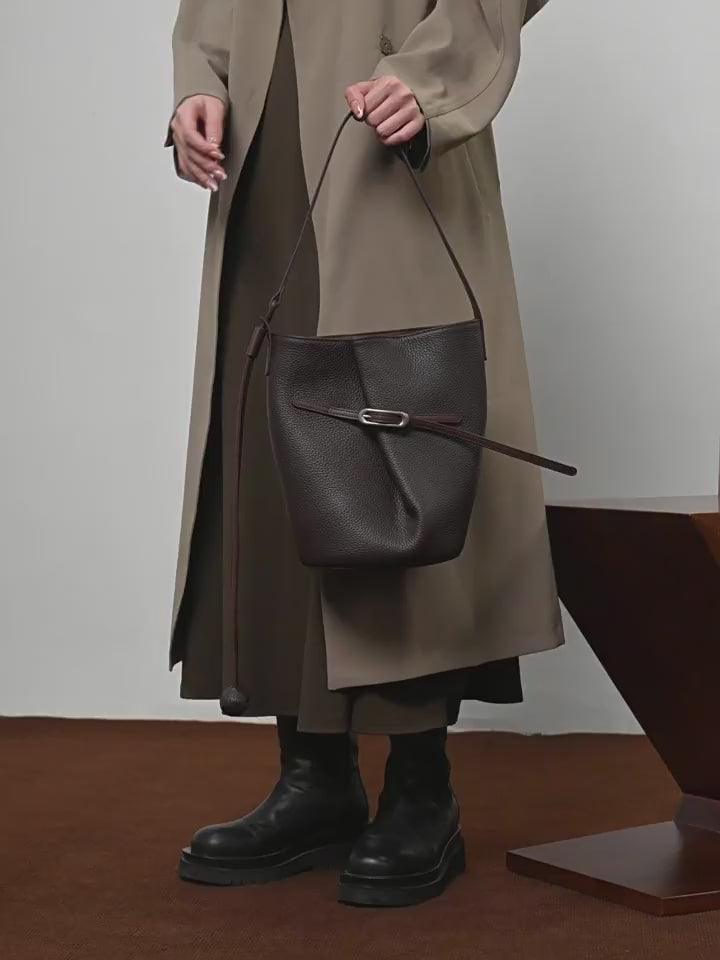 High-End Designed Women's 100% Genuine Leather Single or Cross Shoulder Tote Bag Leticia
