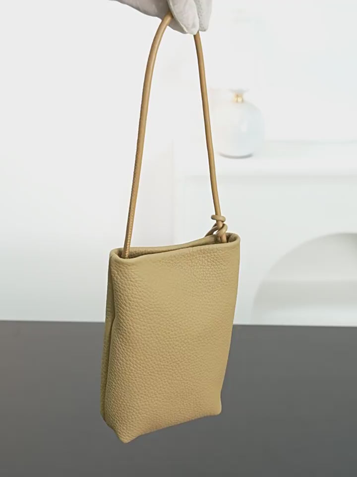 High-End Design Women's 100% Genuine Leather Small Single Shoulder or Crossbody Mobile Phone Bag Nice
