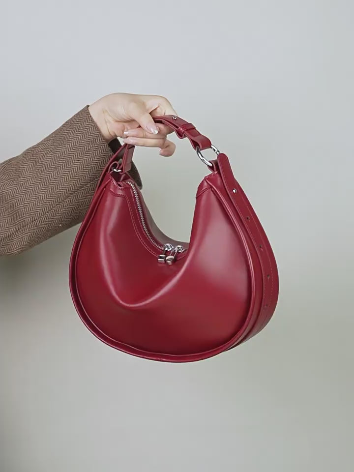 Designed Women's 100% Genuine Leather Single Shoulder and Crossbody Dumpling Bag Gap