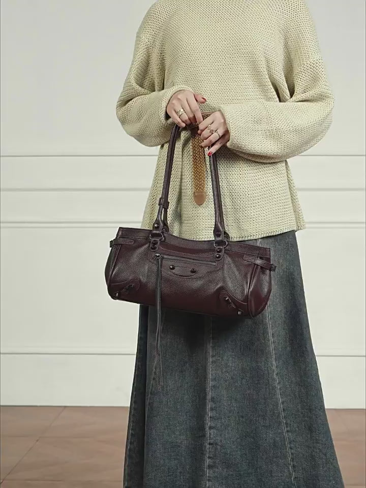 Designed Women's Bag 100% Genuine Leather Single Shoulder Bag Drama