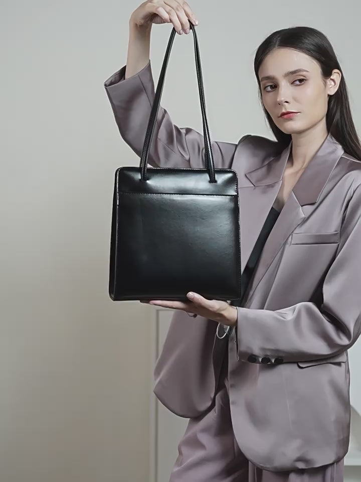 High-End Design Women's 100% Genuine Leather Tote Bag Saragosa
