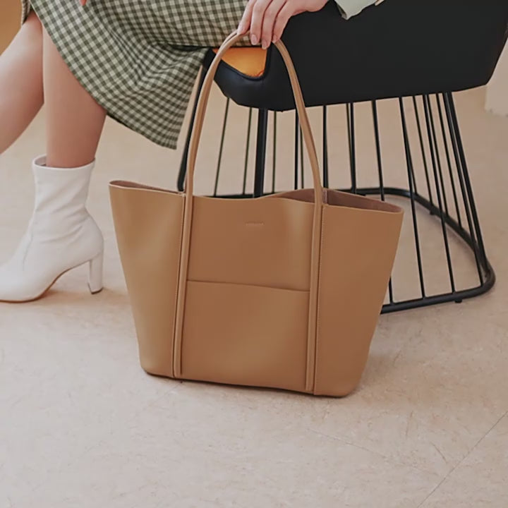 High-End Design Women's 100% Genuine Leather Tote Bag Wisconsin
