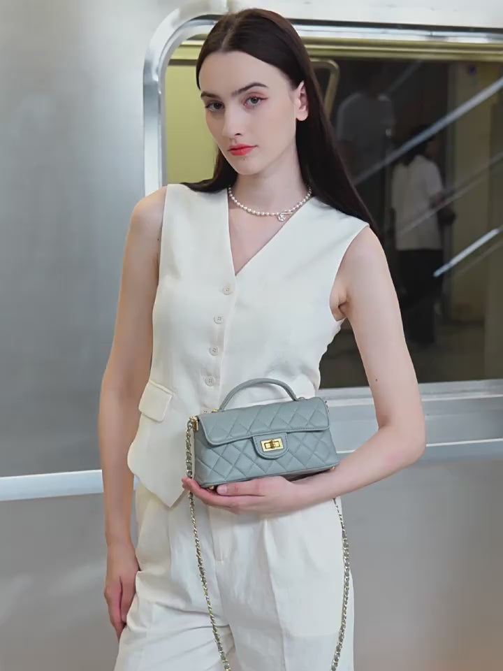Designed Women's Bag 100% Genuine Leather Single Shoulder or Crossbody Bag Estella