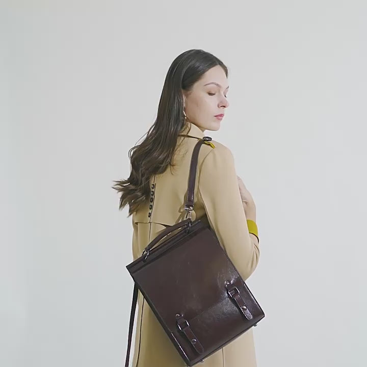 100% Genuine Leather simple and lightweight Women's backpack College