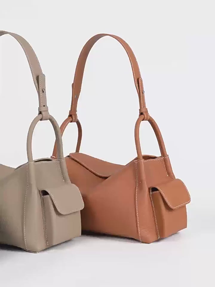 High-End Design Women's 100% Genuine Leather Single or Across Shoulder Pillow Bag Parma