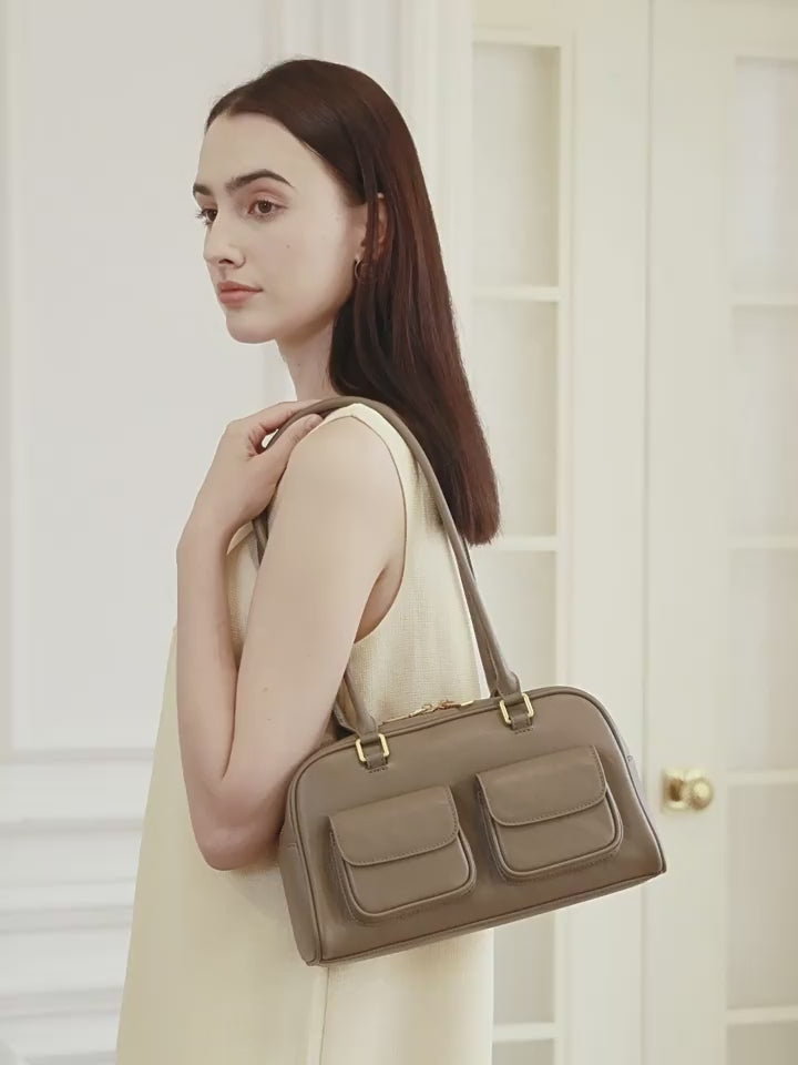 Underarm Long Style Baguette Women's 100% Genuine Leather Single Shoulder Bag Barcelona