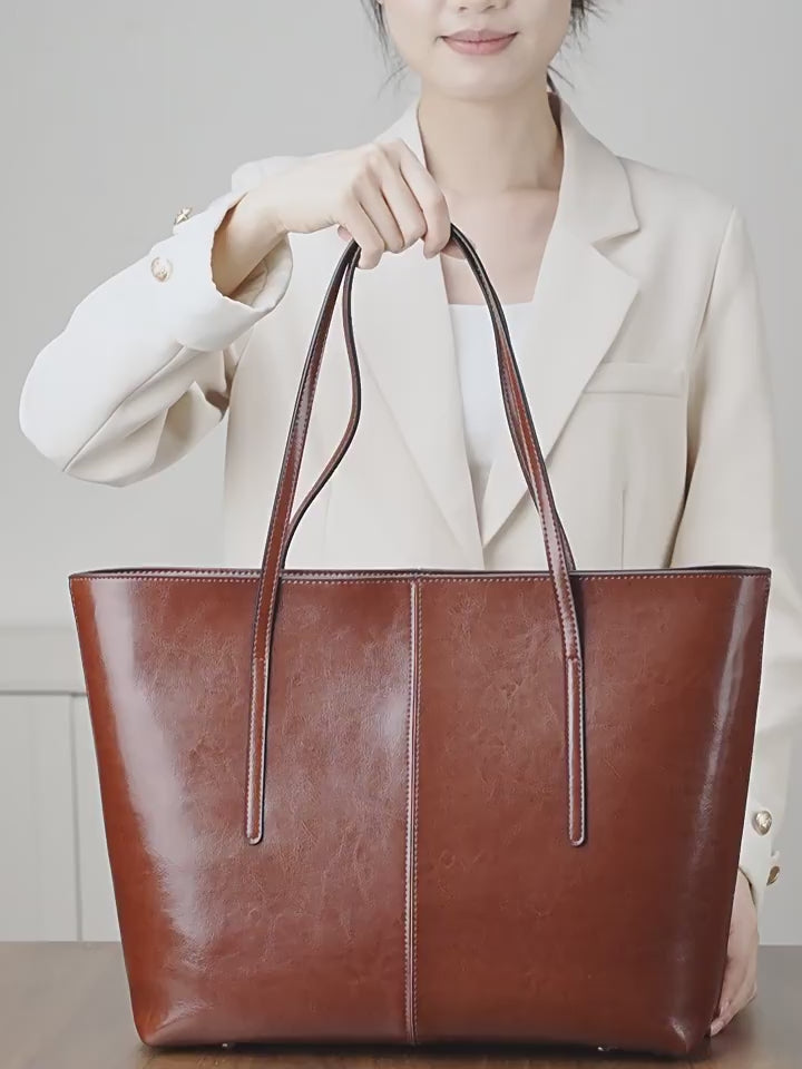 Designed Women's 100% Genuine Leather Single Shoulder Tote Bag Lascala