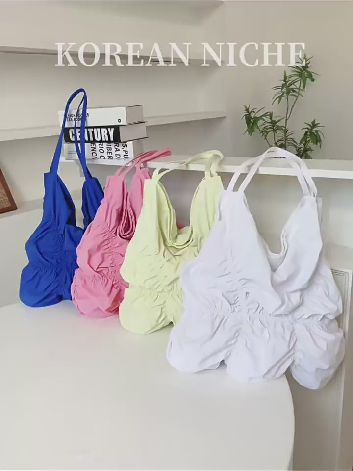 Designed Women's Pleated Nylon Single Shoulder Tote Bag Teresa