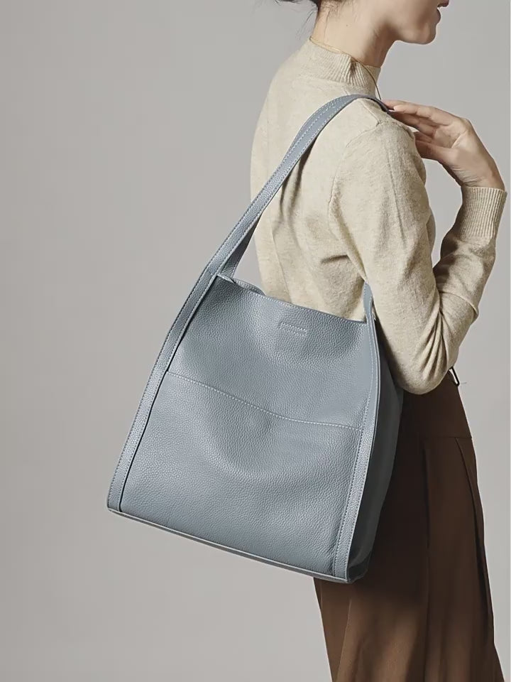 High-End Design Women's Bag 100% Genuine Leather Single Shoulder Tote Bag Ostia