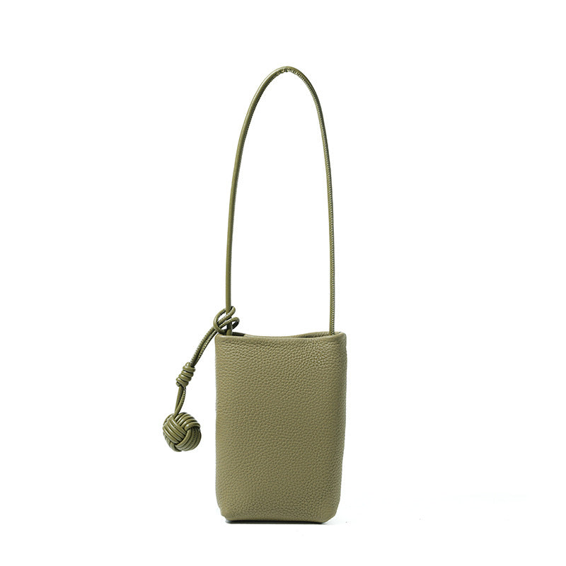 Designed Women's 100% Genuine Leather Small Single Shoulder or Crossbody Mobile Phone Bag Nice