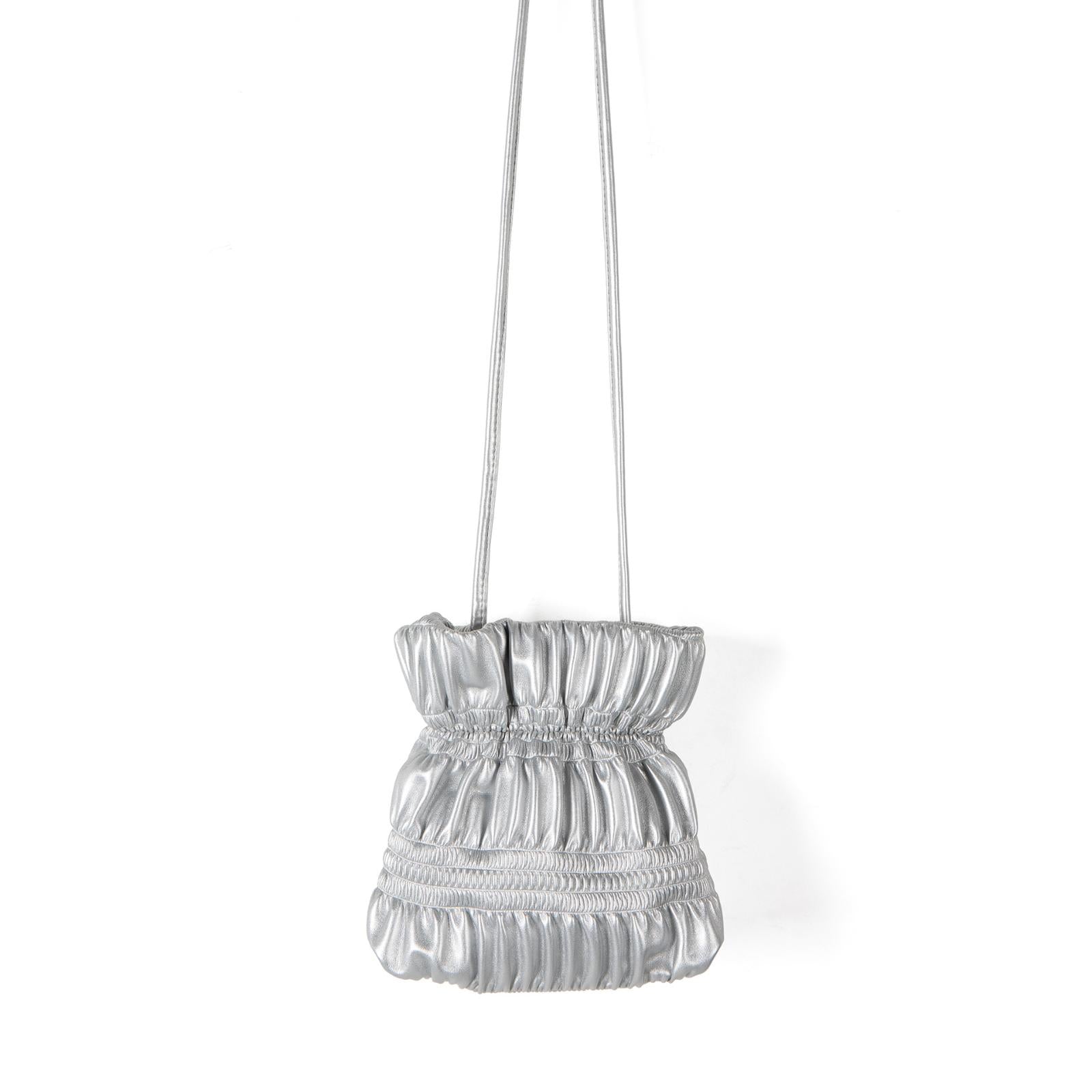 Designed Women's Vegan Leather Single Shoulder or Crossbody Drawstring Bucket Bag Aleria