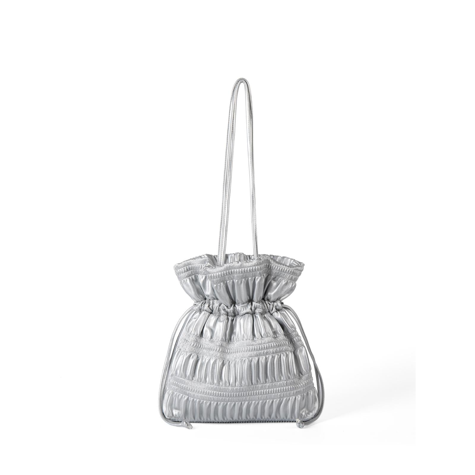 Designed Women's Vegan Leather Single Shoulder Drawstring Bucket Bag Torro