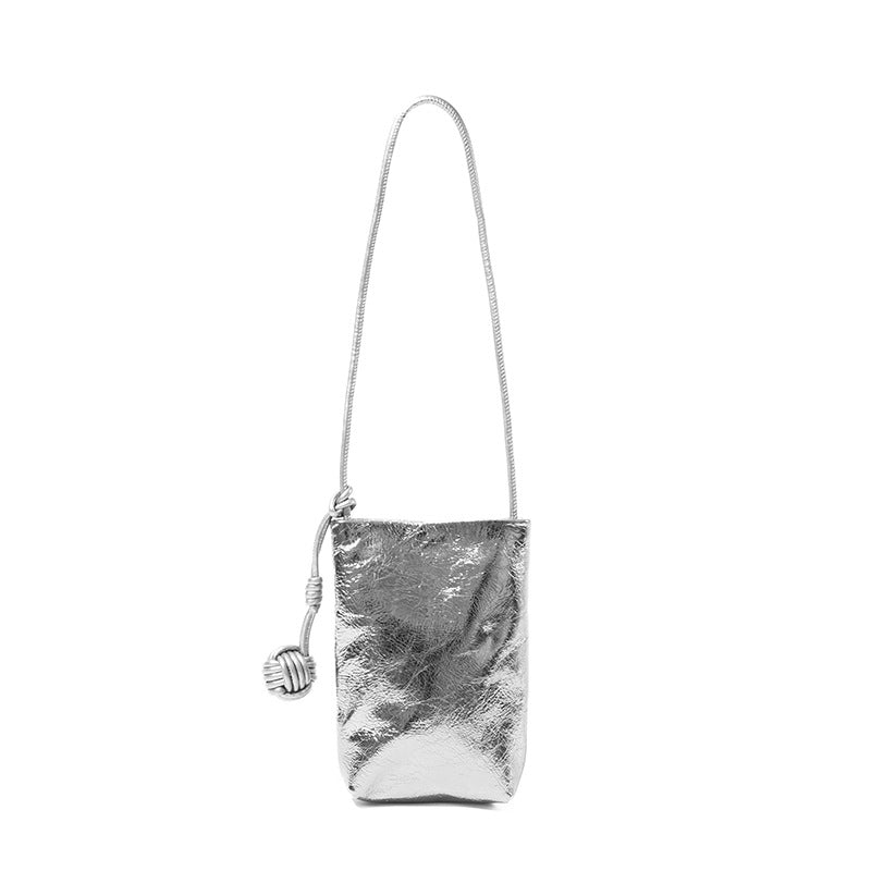 Designed Women's 100% Genuine Leather Small Single Shoulder or Crossbody Mobile Phone Bag Nice