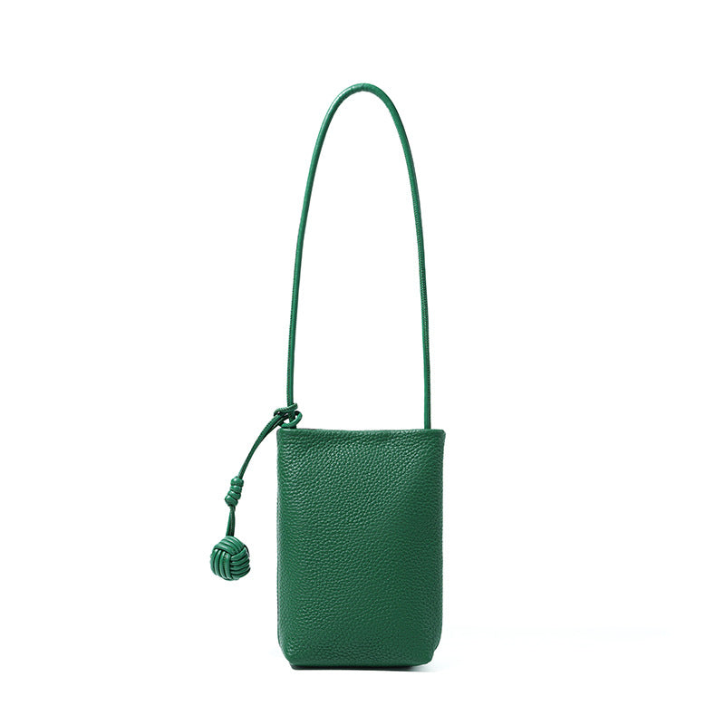 Designed Women's 100% Genuine Leather Small Single Shoulder or Crossbody Mobile Phone Bag Nice
