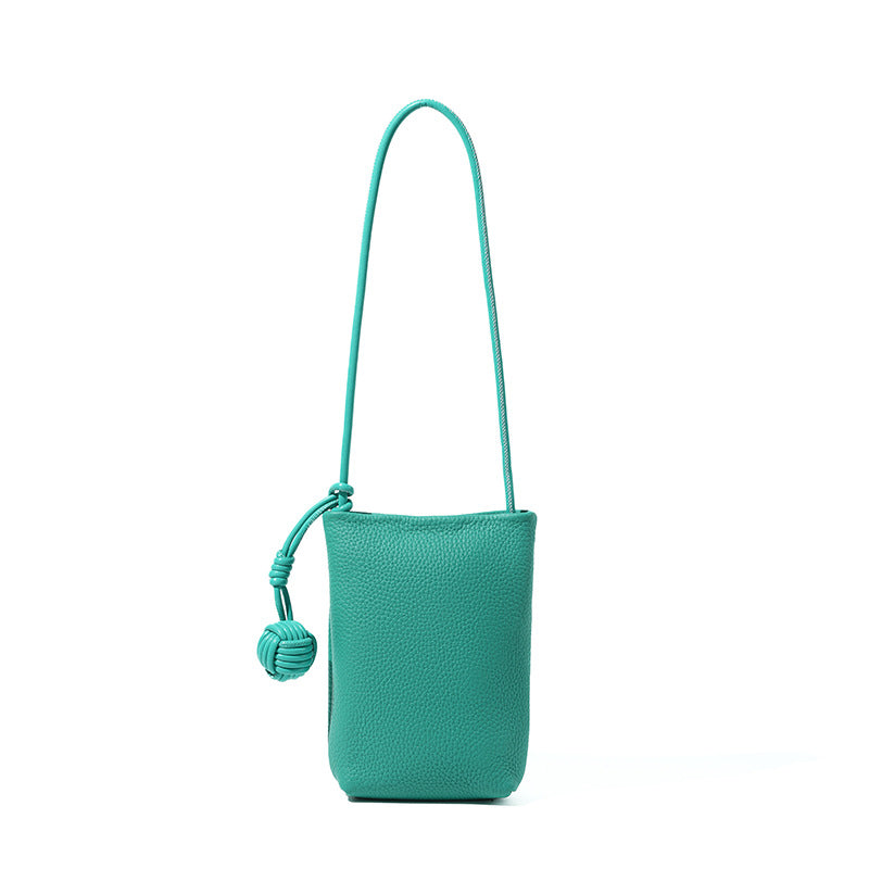 Designed Women's 100% Genuine Leather Small Single Shoulder or Crossbody Mobile Phone Bag Nice