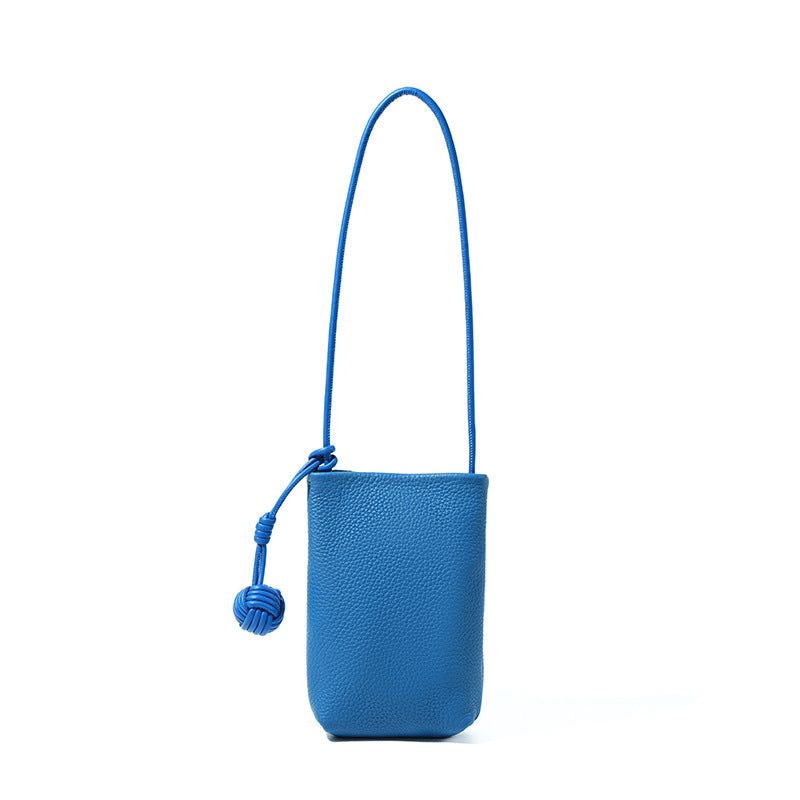 Designed Women's 100% Genuine Leather Small Single Shoulder or Crossbody Mobile Phone Bag Nice