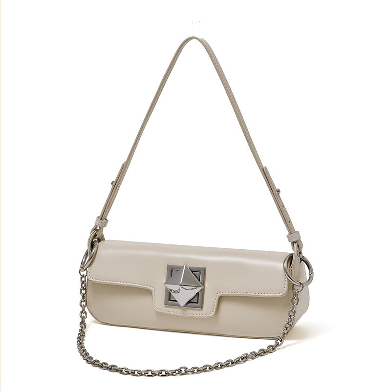 Designed Women's 100% Genuine Leather Single Shoulder Small Square Bag Uno