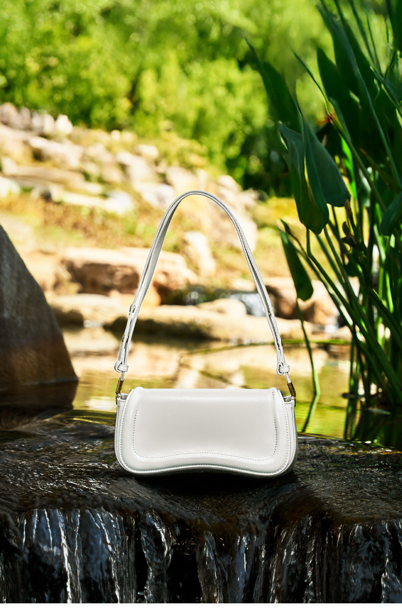High-End Design Women's 100% Genuine Leather Single Shoulder Tofu Bag Arkansas
