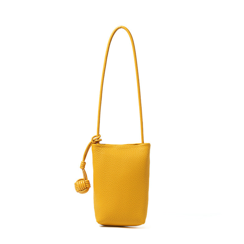 Designed Women's 100% Genuine Leather Small Single Shoulder or Crossbody Mobile Phone Bag Nice