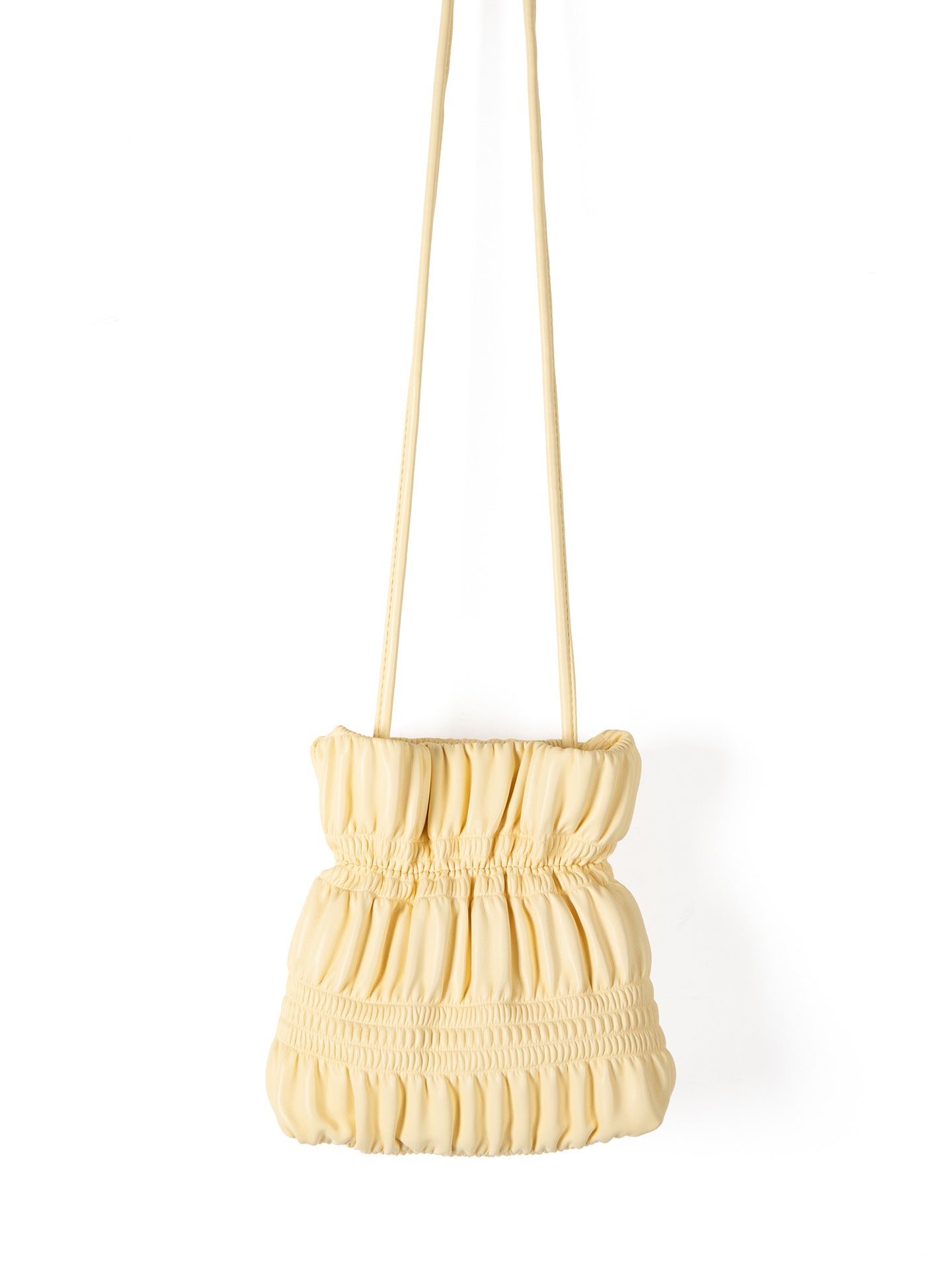 Designed Women's Vegan Leather Single Shoulder or Crossbody Drawstring Bucket Bag Aleria